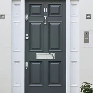 Modern door with modern fittings